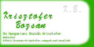 krisztofer bozsan business card