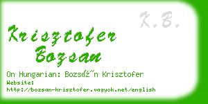 krisztofer bozsan business card